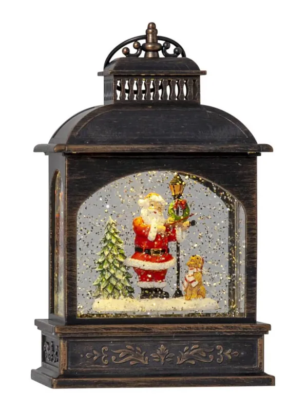 Rabatter VINTER Lykta med Tomte 21cm Brons