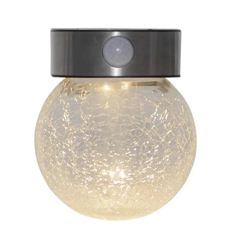 Beställ nu GLORY Solcells-vägglykta 14,5cm Transparent Varmvit IP44