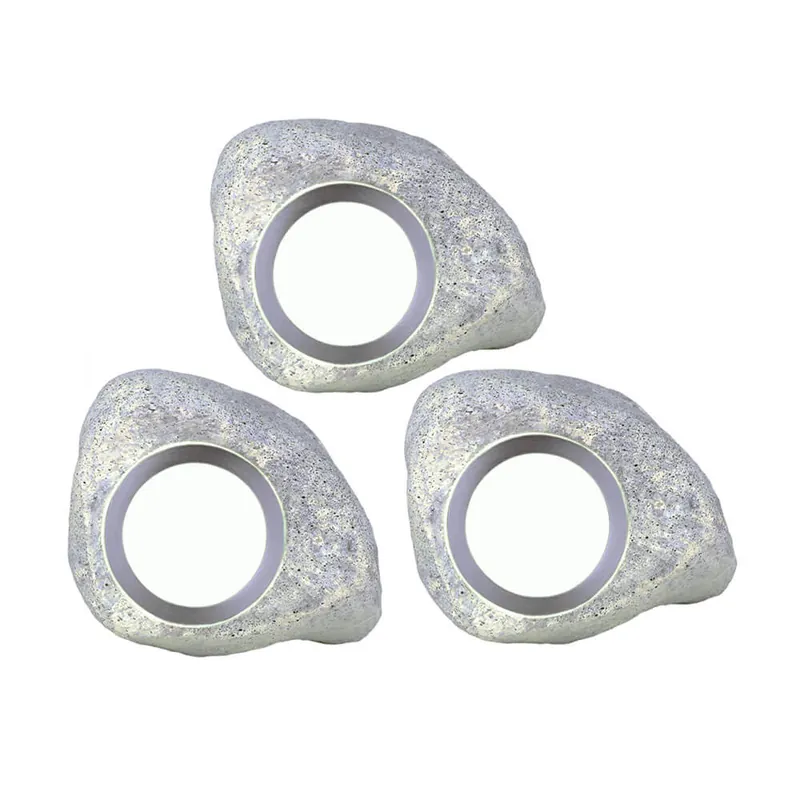 I lager STONELIGHT 3-Pack Dekorationssten 10cm Grå 12V IP44