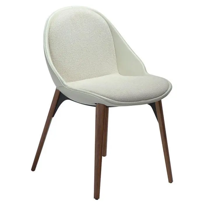 Kundfavorit Arch Bouclétyg med träben Bone White / Walnut - Dan-Form - Bonus Möbler