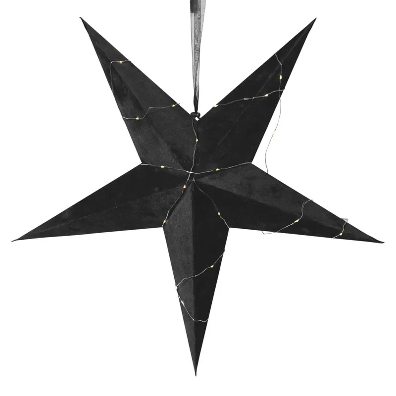 Nyhet VELVET Batteristjärna 60cm Svart
