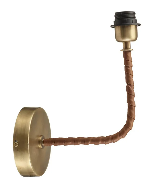 NORA Vägglampa 30cm Läder/Antikmässing Fynd
