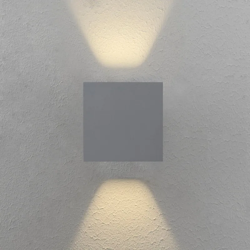CUBE II Vägglampa 10cm 3000K Grå I lager
