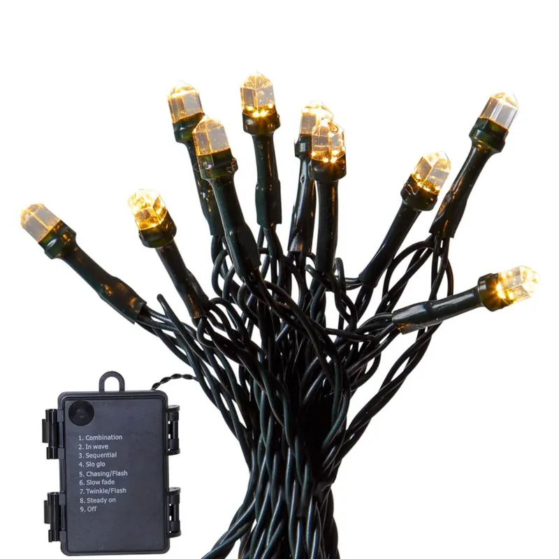 Fynd DIAMOND STAR LIGHT Batterislinga 80L 6m Svart/Varmvit IP44