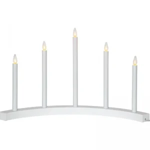 ACCENT Träljusstake 5L 36cm Vit I lager