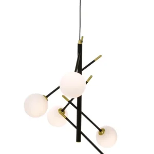 AKROBAT Taklampa 5L 58cm Svart/Matt Mässing/Opal Kundfavorit