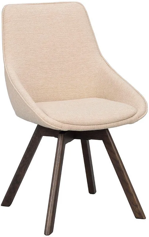 Alison Träben / Ljusbeige tyg Brunlackad ek - Rowico Home - Bonus Möbler Säker betalning