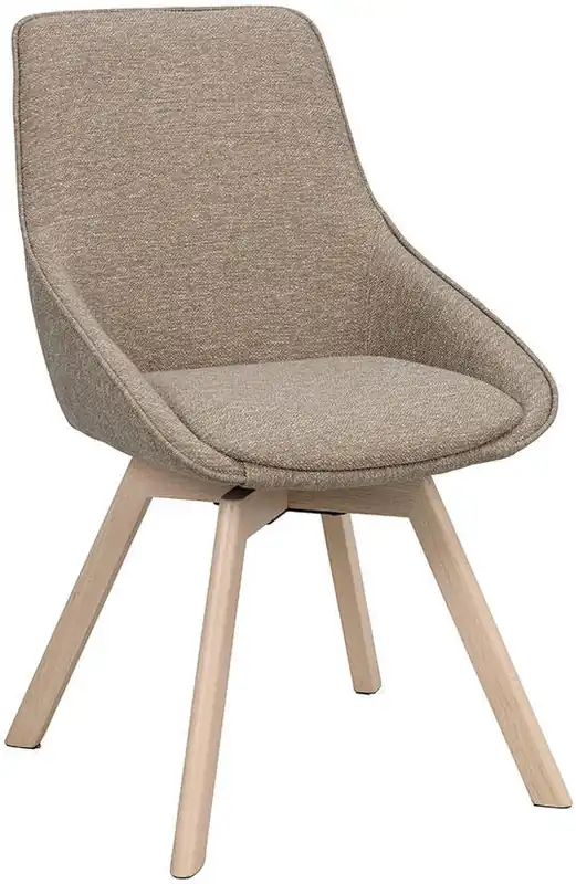 Rea Alison Träben / Mörkbeige tyg Vitpigmenterad ek - Rowico Home - Bonus Möbler