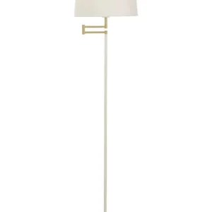 BIRKA Golvlampa 155cm Vit/Matt Mässing Fynd