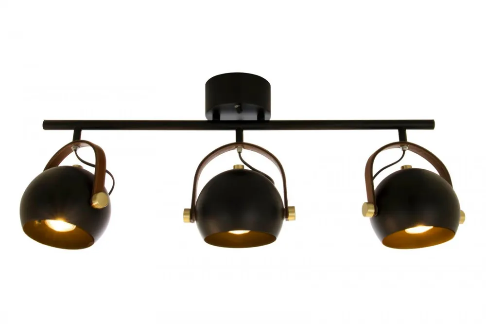 Endast idag BOW Takspot Rak 3L 76cm Svart/Matt Mässing