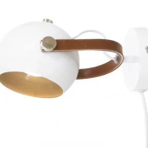 BOW Vägglampa 24cm Vit/Brun/Silver Premium