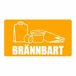 Återvinningsdekal Brännbart 180x100 mm Kampanjpris