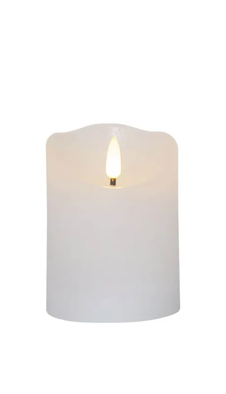 FLAMME RUSTIC LED-Blockljus 10cm Vit Nyhet