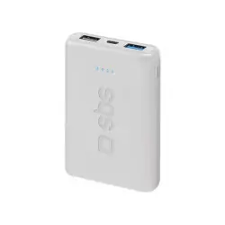 Populärt val SBS snabbladdande Power Bank. 5000 mAh. Vit