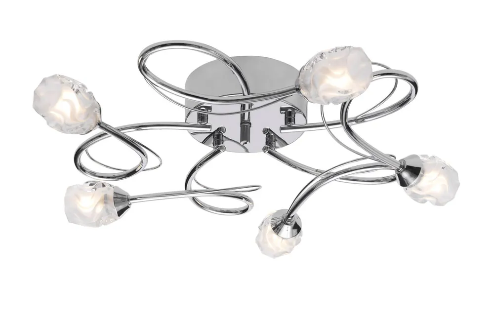 Bästa pris ROSE Plafond 53cm Krom/Frostat glas