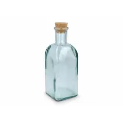 InSideOut Square återvunnen glasflaska ReuuZ med korklock 500 ml risnedsättning