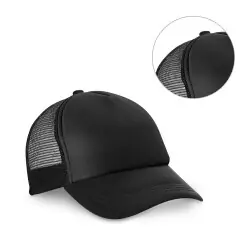 Expressleverans NICOLA BK. Polyester- och mesh keps (150 g/m²)