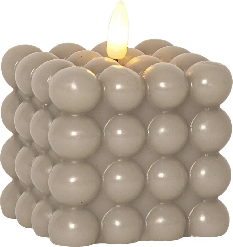 FLAMME DOT LED-Blockljus Batteri 9,5cm Beige Fynd