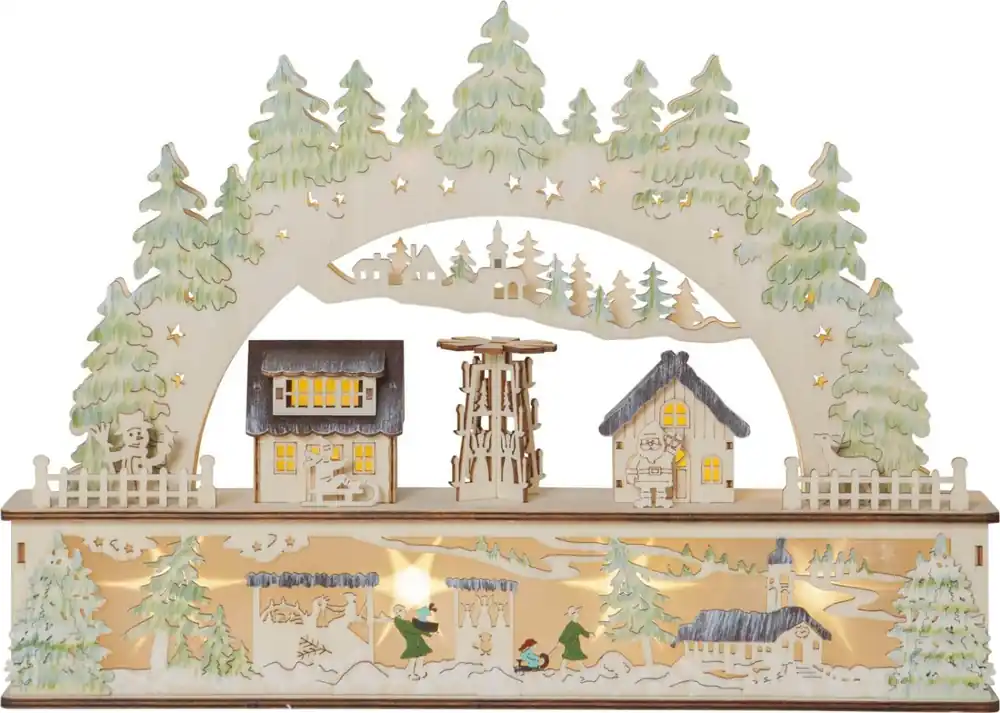Erbjudande BAMBERG Ljusstake Batteri 12L 32,5cm Natur