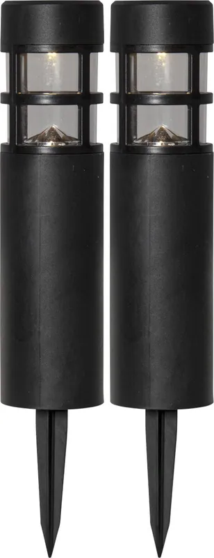 Populärt val RUNDI Solcells-pollare 2-Pack 28cm Svart