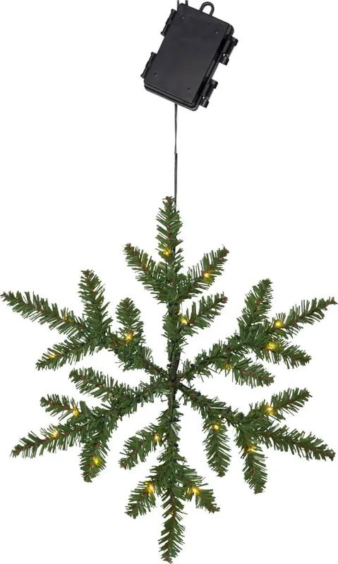 Begränsad tid SNOWFLAKE Krans Batteri 40cm 24LED Grön IP44