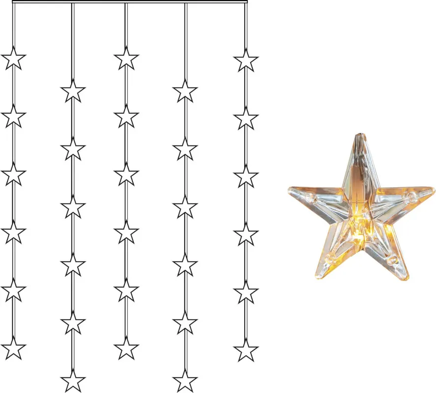 Säker betalning STAR CURTAIN Ljusgardin 1,2m 30LED Varmvit/Klar