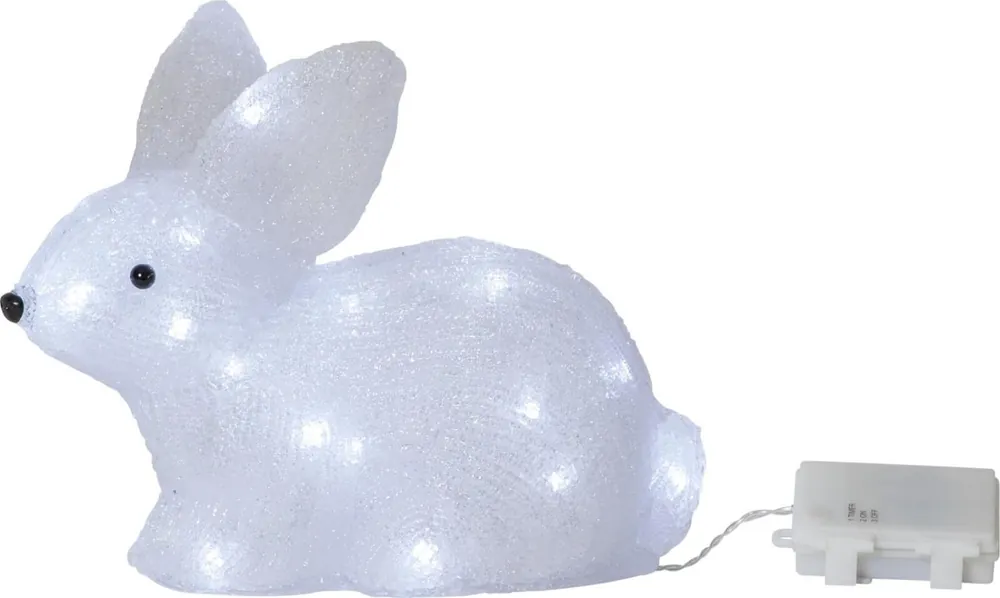 CRYSTALO Utomhusdekoration Kanin Batteri 27cm 30LED Klar IP44 Kundfavorit