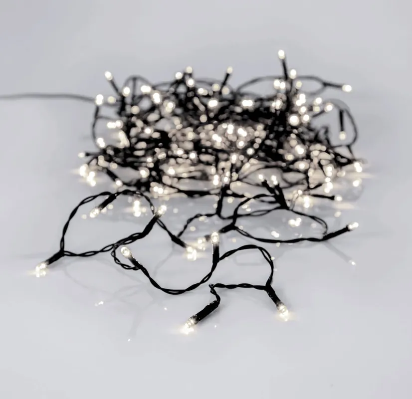 Erbjudandepris CRISPY ICE WHITE Ljusslinga 12,6m 180LED Vitt/Svart IP44