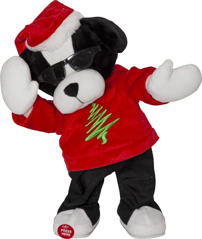 Populär MERRY PAL Inomhusdekoration Julhund Batteri 33cm Svart