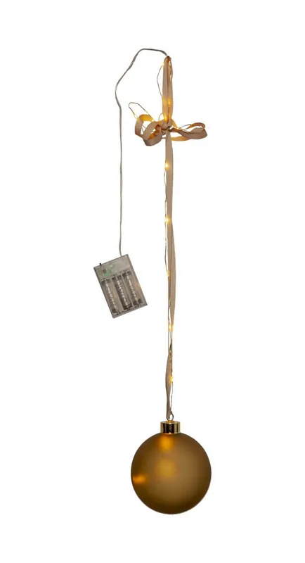 Rabatter BLISS Glaskula Batteri 11cm 16LED Guld