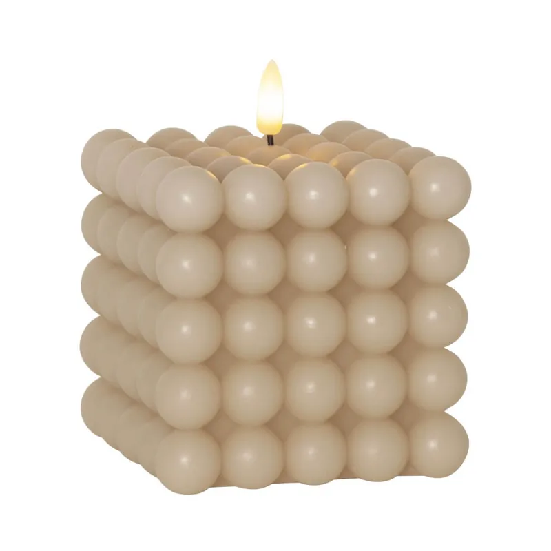 FLAMME DOT LED-Blockljus 12,5cm Beige Erbjudandepris