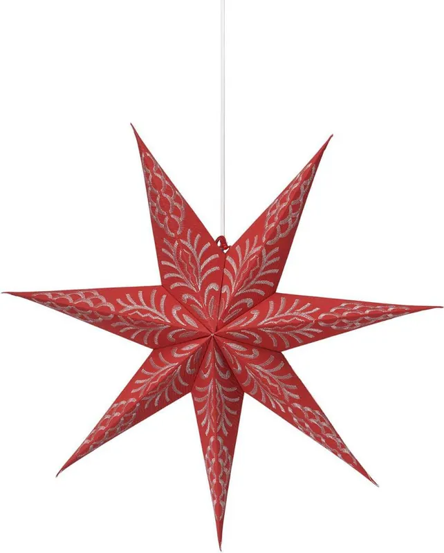 Lägg i varukorgen CELESTE Julstjärna 60cm Röd/Silver