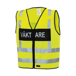 Varselväst med valfri funktionstext på svart platta Populär