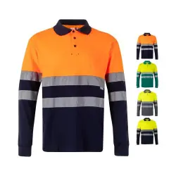 VL PLUTO LARGE. Tvåfärgad pikétröja (150g/m²) med långa ärmar, i bomull (55%) och polyester (45%) Endast idag